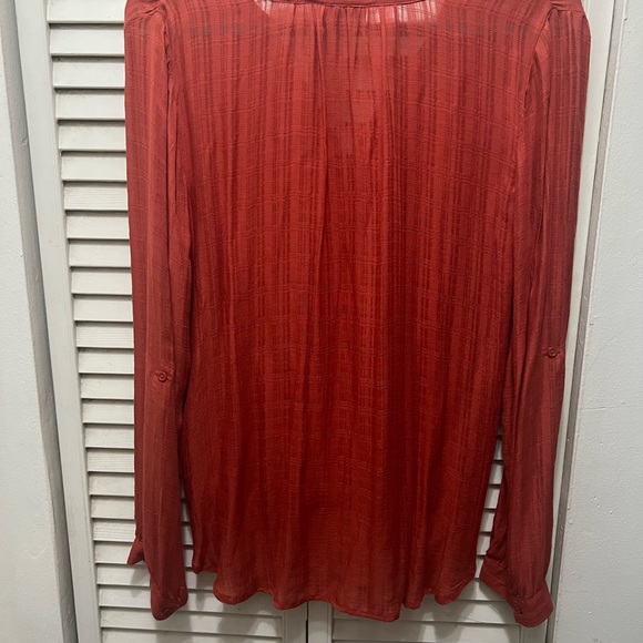 Rustic orange button down shirt gently worn - Picture 7 of 9